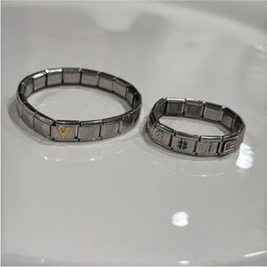 Silver and Gold Charm Bracelet Set